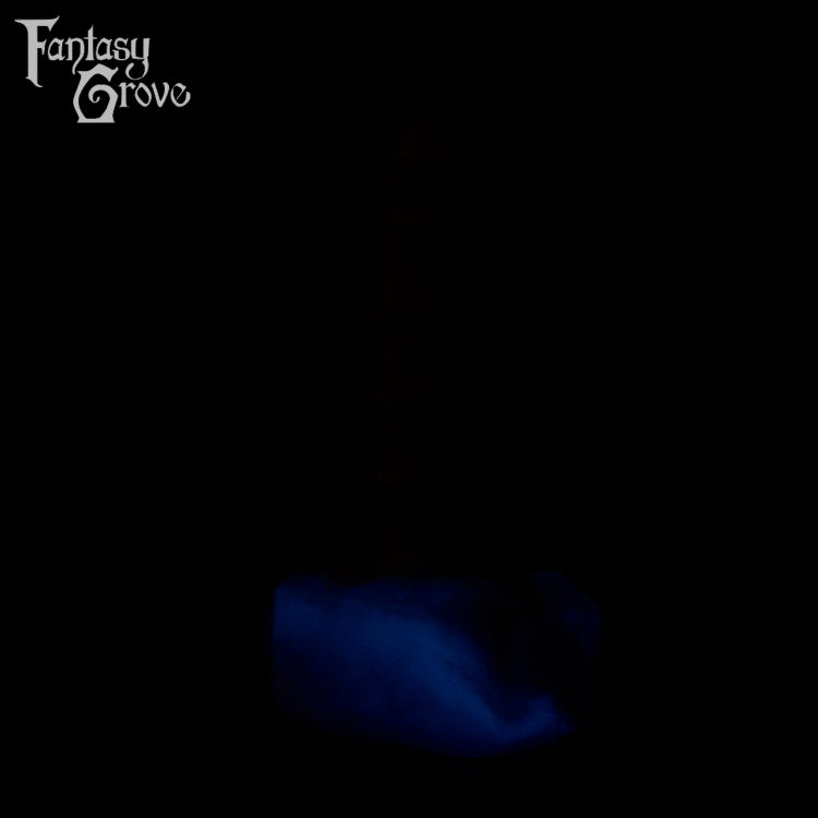 A Fantasy Grove sex toy on a black background with a logo in the upper left corner