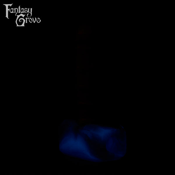 A Fantasy Grove sex toy on a black background with a logo in the upper left corner