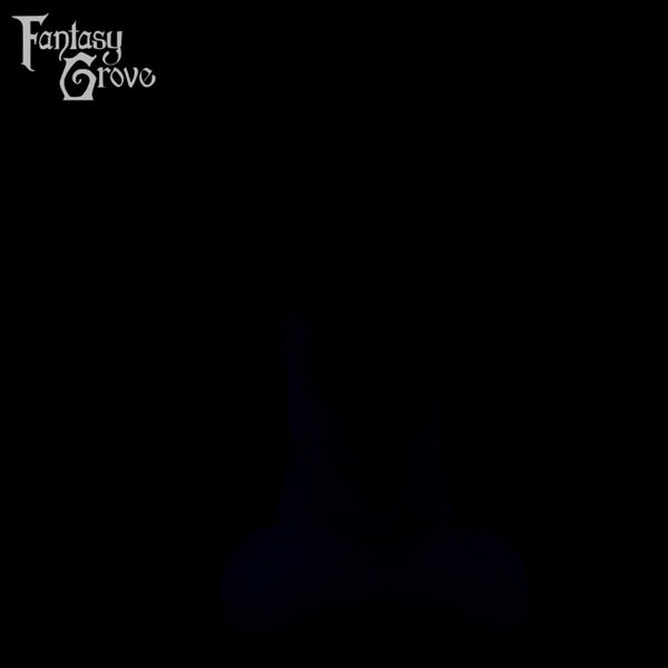 A fantasy sex toy on a black background with the Fantasy Grove logo in the upper left corner 