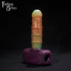 A Fantasy Grove sex toy on a black background with a logo in the upper left corner