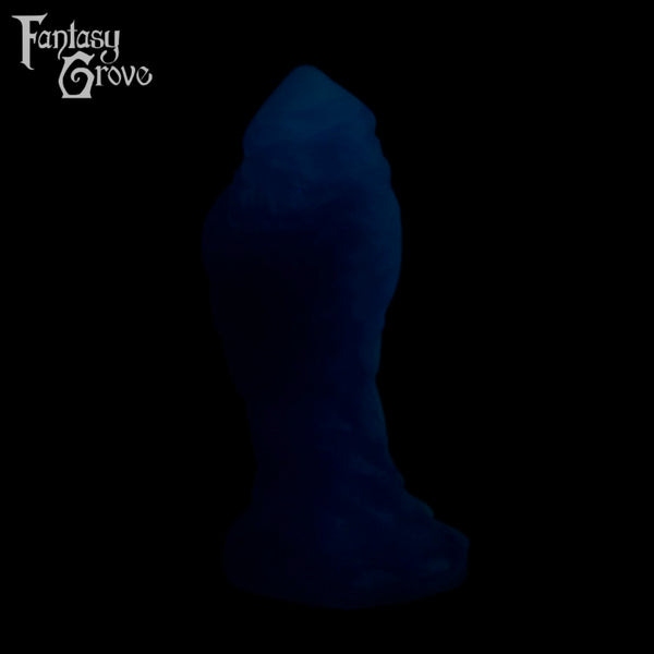 A fantasy sex toy on a black background with the Fantasy Grove logo in the upper left corner