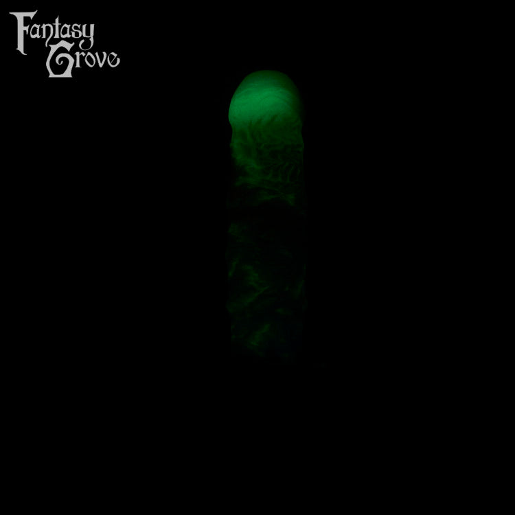 A Fantasy Grove sex toy on a black background with a logo in the upper left corner
