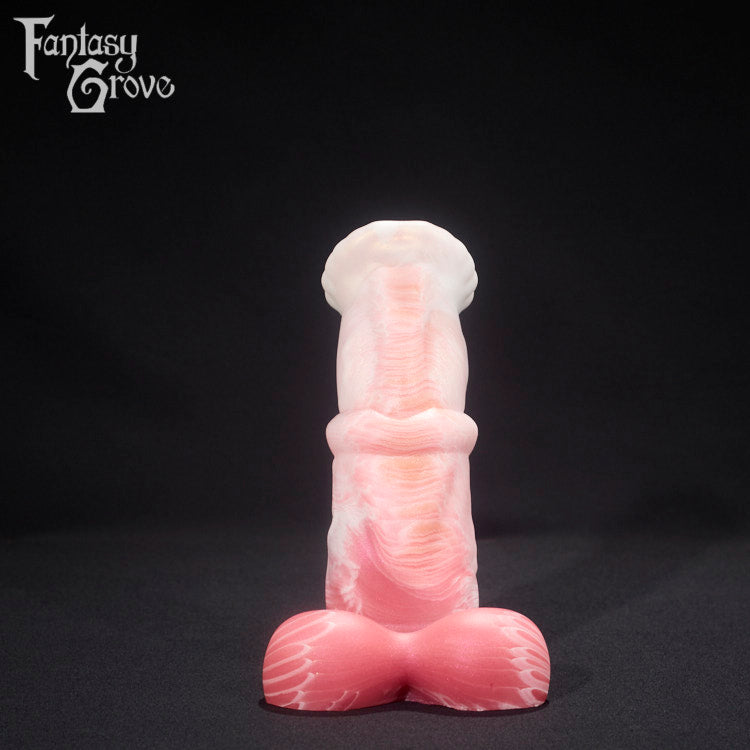 A fantasy sex toy on a black background with the Fantasy Grove logo in the upper left corner 