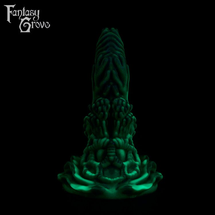 A fantasy sex toy on a black background with the Fantasy Grove logo in the upper left corner