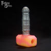 A Fantasy Grove sex toy on a black background with a logo in the upper left corner