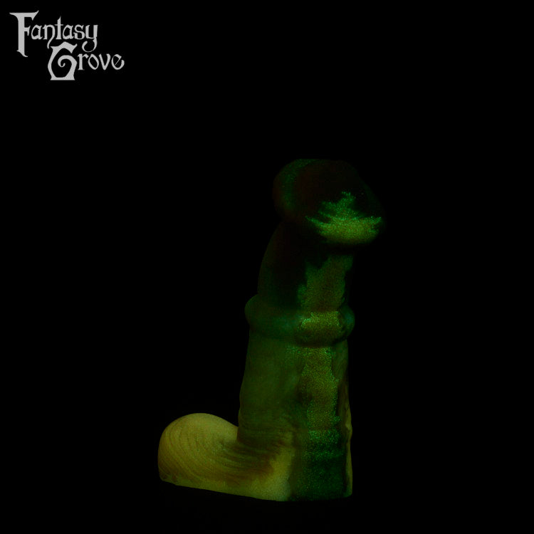 A fantasy sex toy on a black background with the Fantasy Grove logo in the upper left corner 