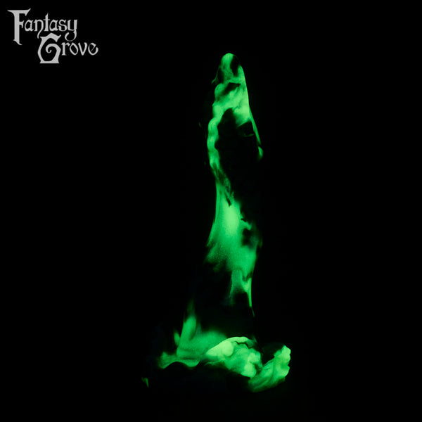 A fantasy sex toy on a black background with the Fantasy Grove logo in the upper left corner