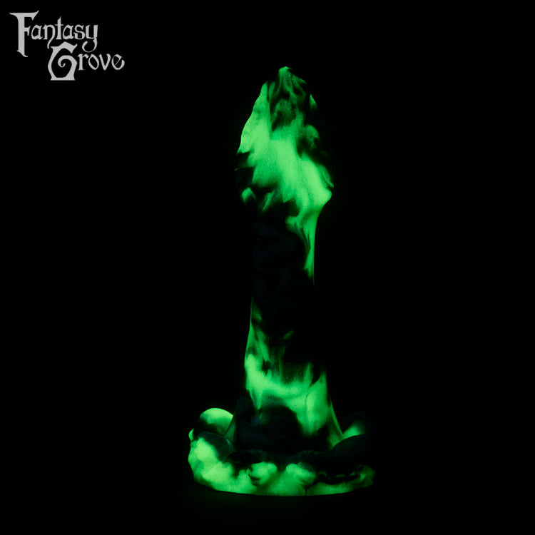 A fantasy sex toy on a black background with the Fantasy Grove logo in the upper left corner