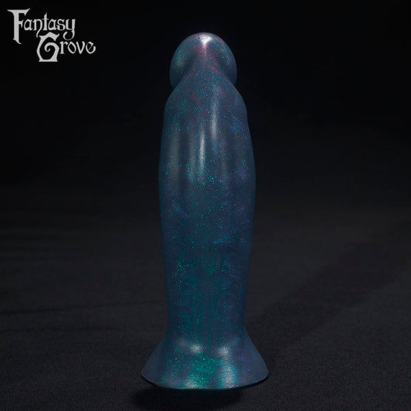 A Fantasy Grove sex toy on a black background with a logo in the upper left corner