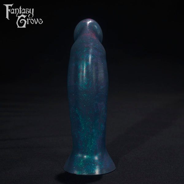 A Fantasy Grove sex toy on a black background with a logo in the upper left corner