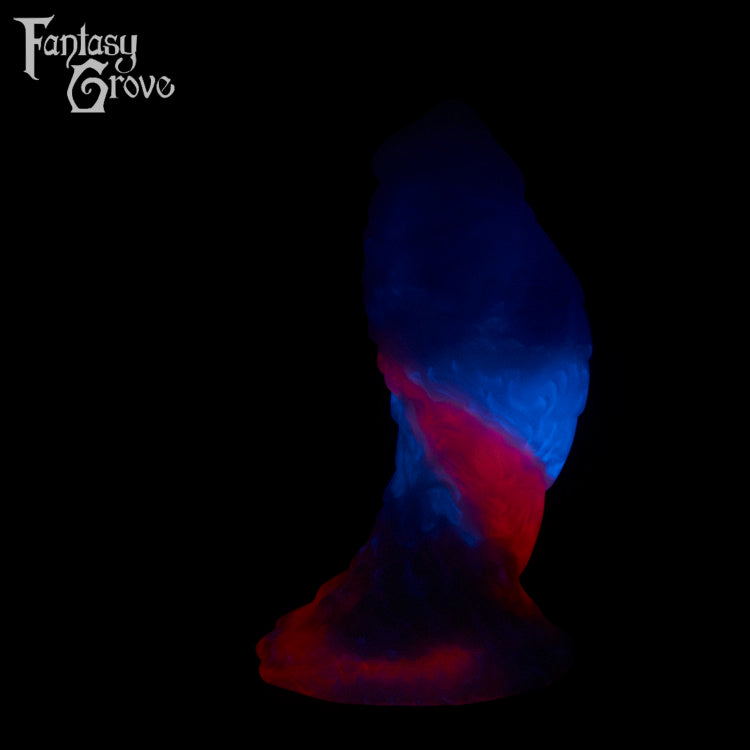 A fantasy sex toy on a black background with the Fantasy Grove logo in the upper left corner 