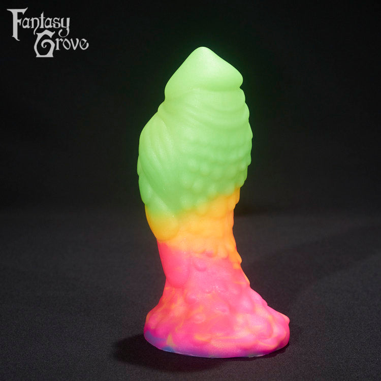 A fantasy sex toy on a black background with the Fantasy Grove logo in the upper left corner 