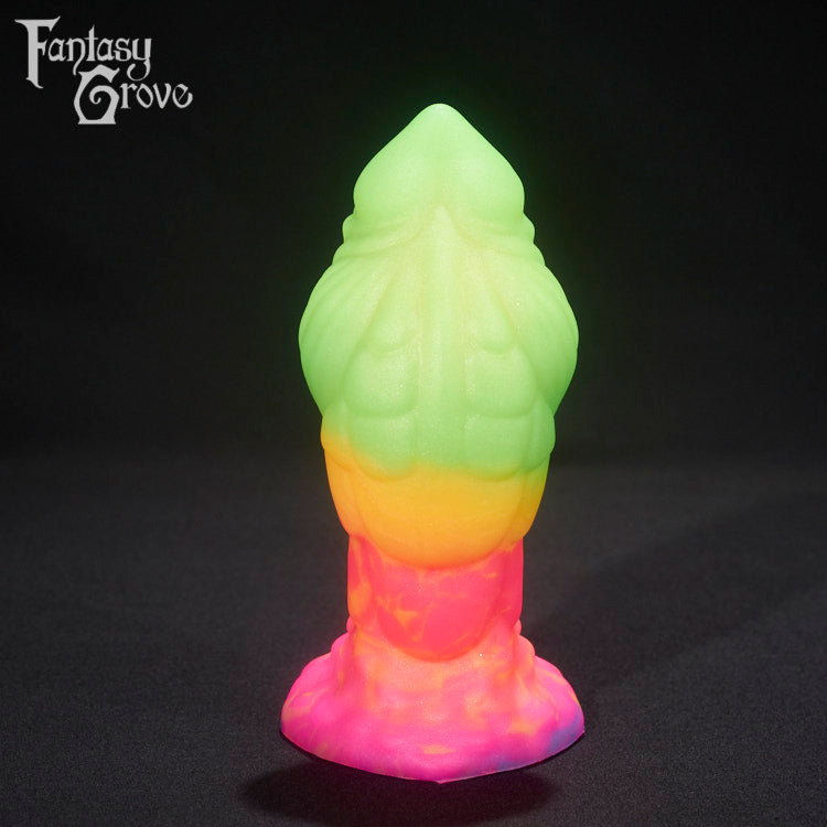 A fantasy sex toy on a black background with the Fantasy Grove logo in the upper left corner 