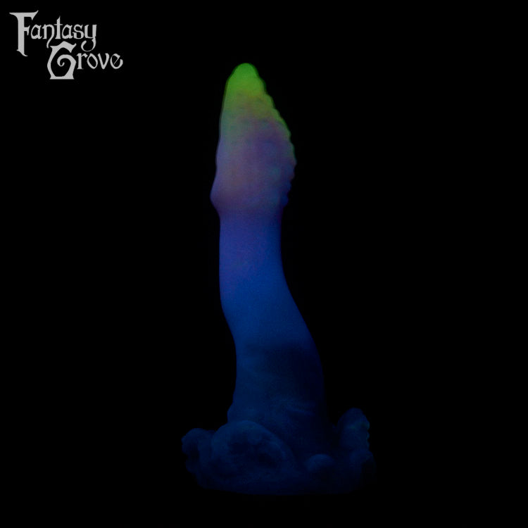 A fantasy sex toy on a black background with the Fantasy Grove logo in the upper left corner