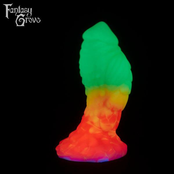 A fantasy sex toy on a black background with the Fantasy Grove logo in the upper left corner 