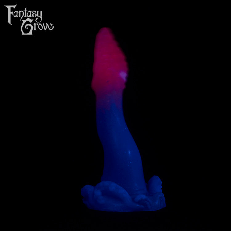A fantasy sex toy on a black background with the Fantasy Grove logo in the upper left corner