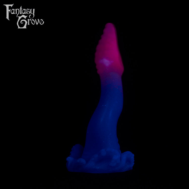 A fantasy sex toy on a black background with the Fantasy Grove logo in the upper left corner