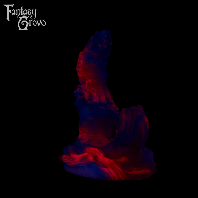 A fantasy sex toy on a black background with the Fantasy Grove logo in the upper left corner