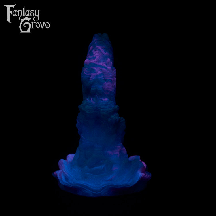 A fantasy sex toy on a black background with the Fantasy Grove logo in the upper left corner