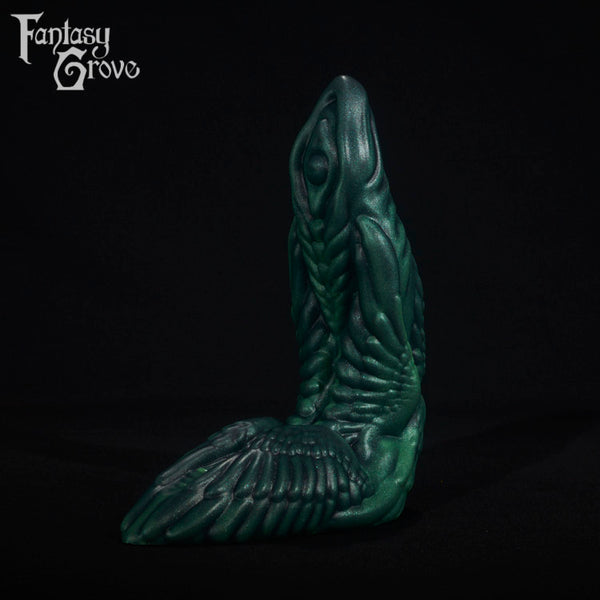 A fantasy sex toy on a black background with the Fantasy Grove logo in the upper left corner