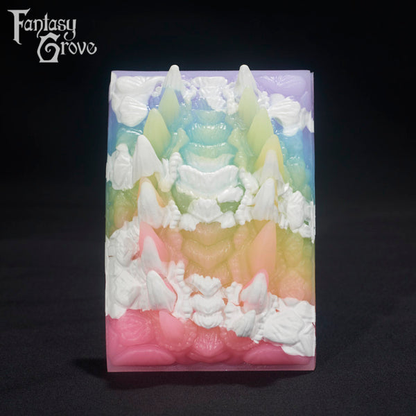 A Fantasy Grove sex toy on a black background with a logo in the upper left corner