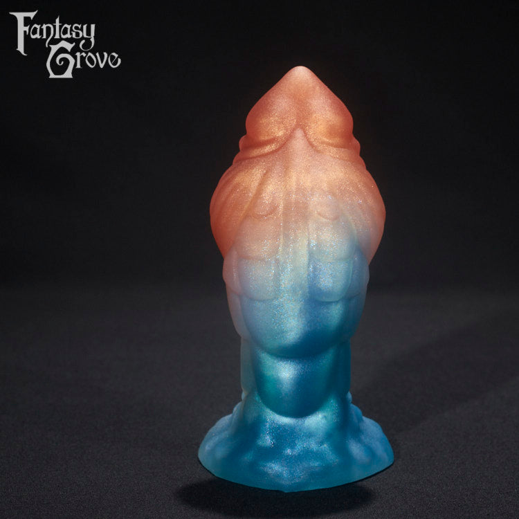 A fantasy sex toy on a black background with the Fantasy Grove logo in the upper left corner 