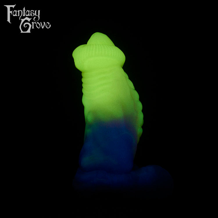 A fantasy sex toy on a black background with the Fantasy Grove logo in the upper left corner