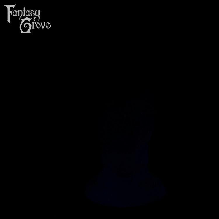 A fantasy sex toy on a black background with the Fantasy Grove logo in the upper left corner 