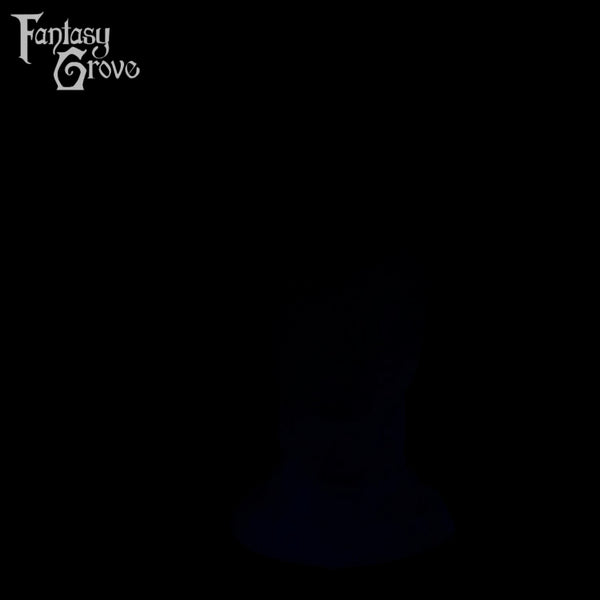 A fantasy sex toy on a black background with the Fantasy Grove logo in the upper left corner 