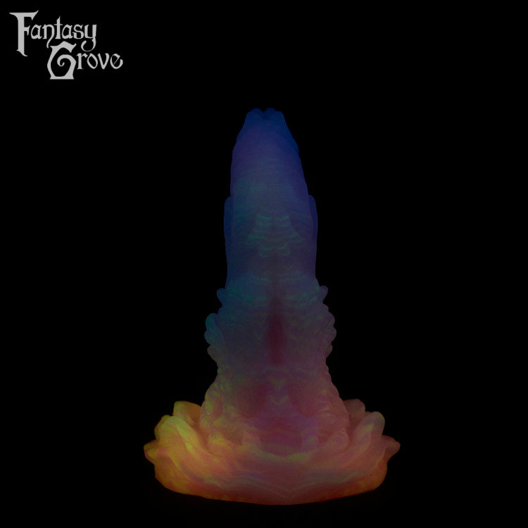 A fantasy sex toy on a black background with the Fantasy Grove logo in the upper left corner 