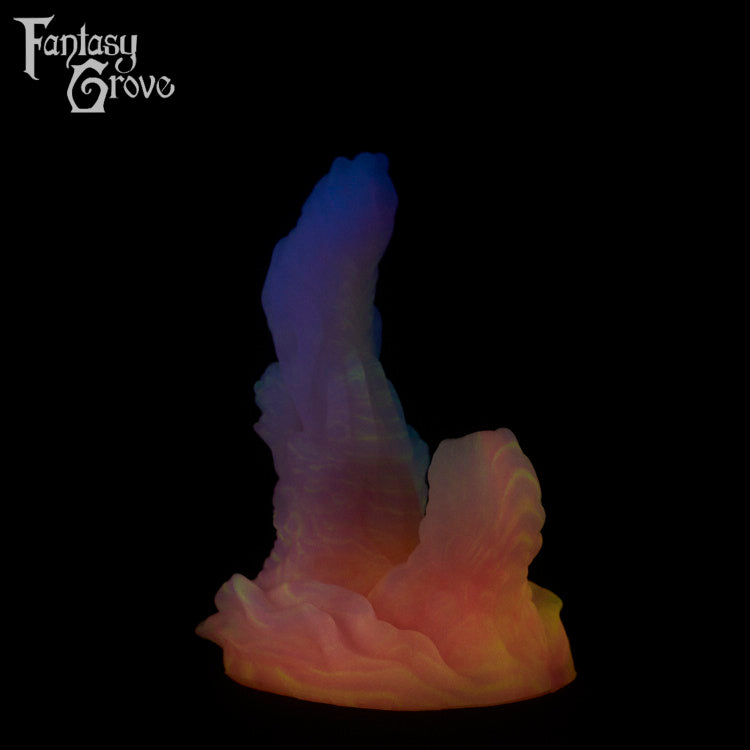 A fantasy sex toy on a black background with the Fantasy Grove logo in the upper left corner 