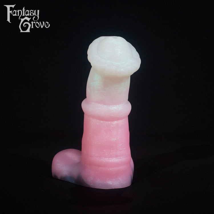A fantasy sex toy on a black background with the Fantasy Grove logo in the upper left corner