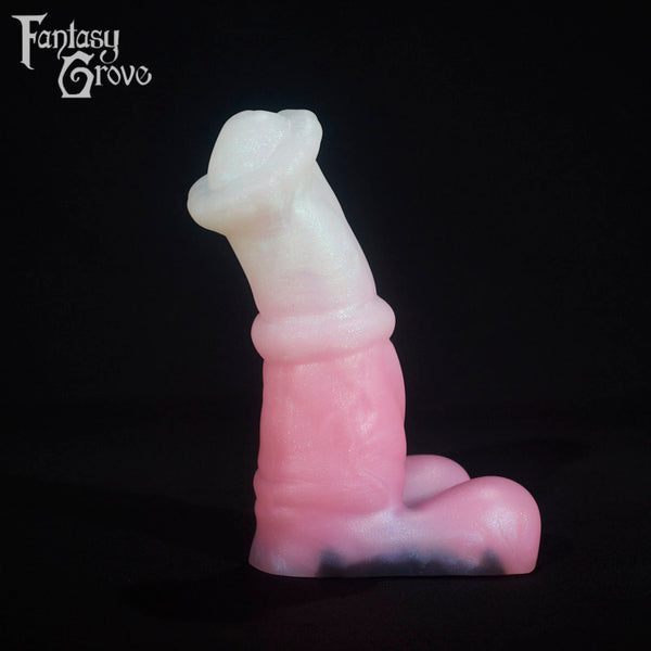A fantasy sex toy on a black background with the Fantasy Grove logo in the upper left corner