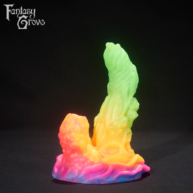 A fantasy sex toy on a black background with the Fantasy Grove logo in the upper left corner 