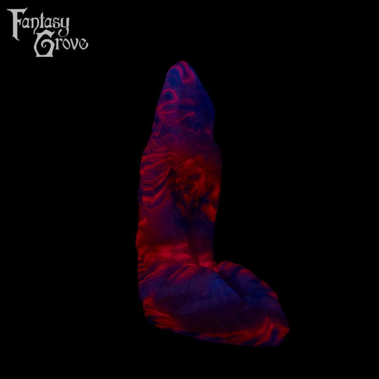 A fantasy sex toy on a black background with the Fantasy Grove logo in the upper left corner
