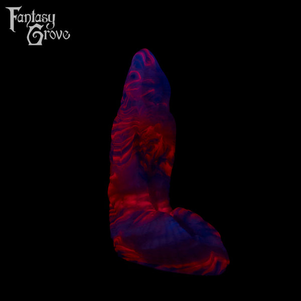 A fantasy sex toy on a black background with the Fantasy Grove logo in the upper left corner