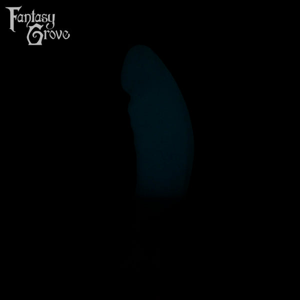A Fantasy Grove sex toy on a black background with a logo in the upper left corner