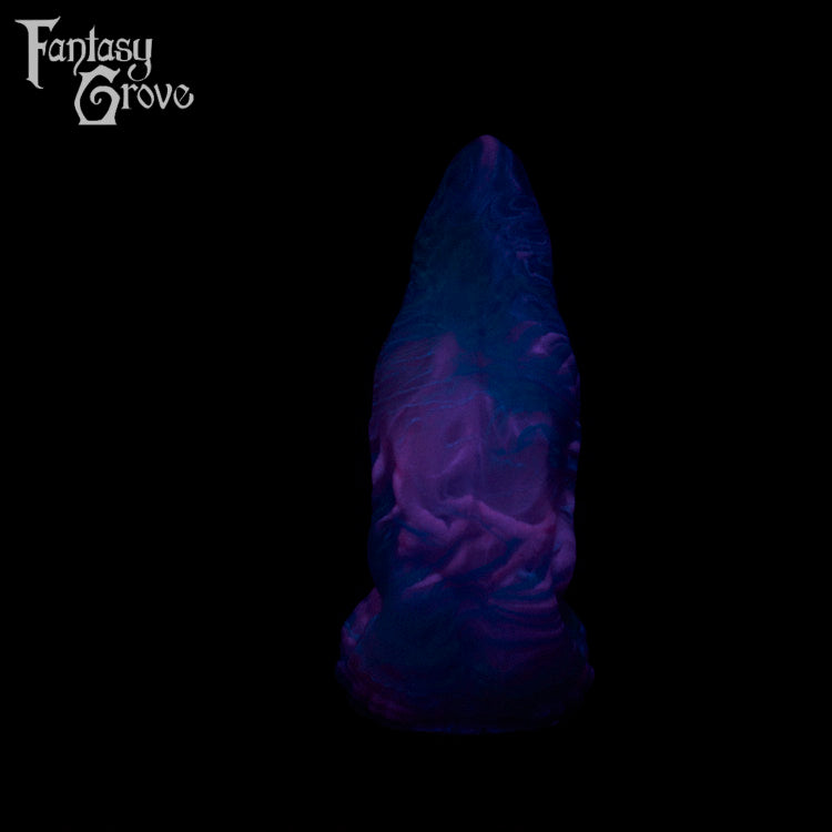 A fantasy sex toy on a black background with the Fantasy Grove logo in the upper left corner