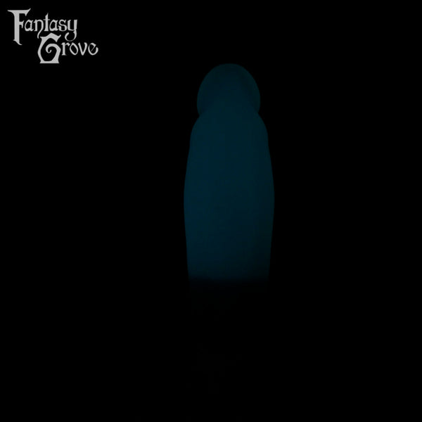 A Fantasy Grove sex toy on a black background with a logo in the upper left corner