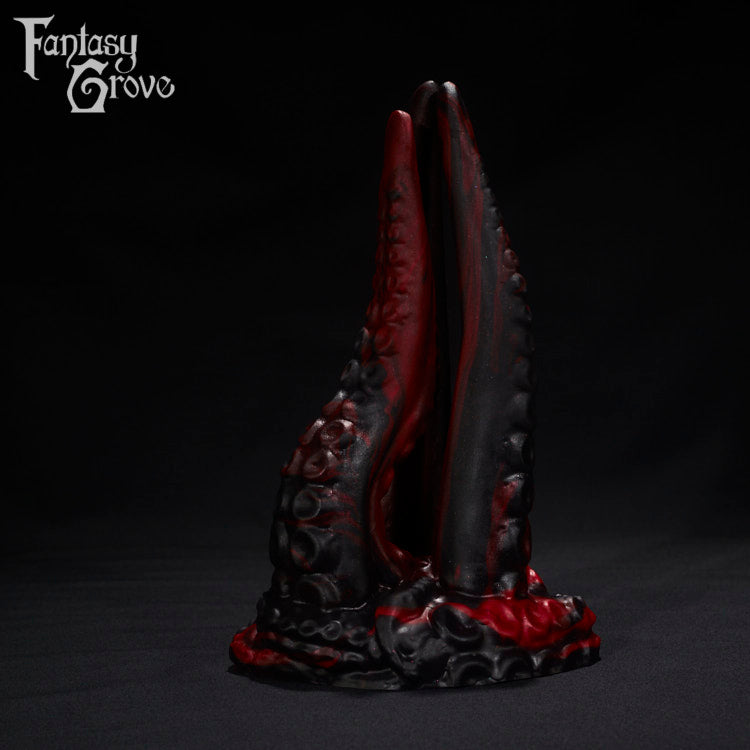A Fantasy Grove sex toy on a black background with a logo in the upper left corner