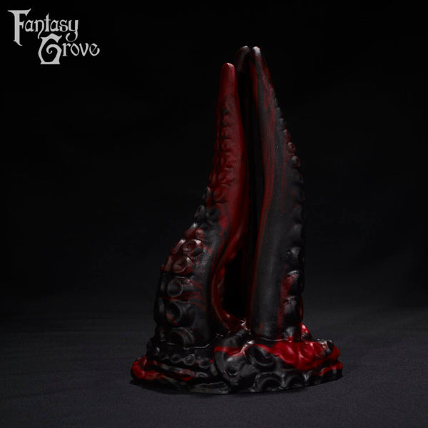 A Fantasy Grove sex toy on a black background with a logo in the upper left corner