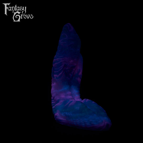 A fantasy sex toy on a black background with the Fantasy Grove logo in the upper left corner