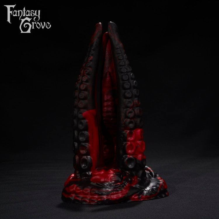 A Fantasy Grove sex toy on a black background with a logo in the upper left corner