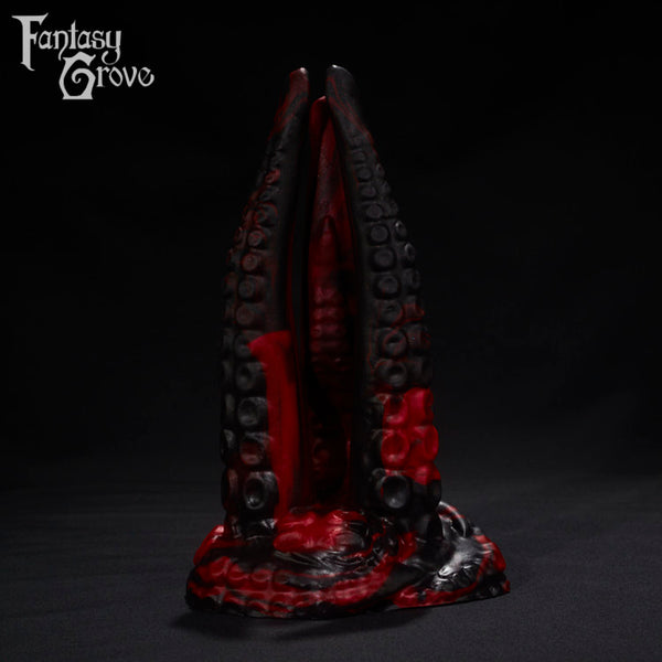 A Fantasy Grove sex toy on a black background with a logo in the upper left corner