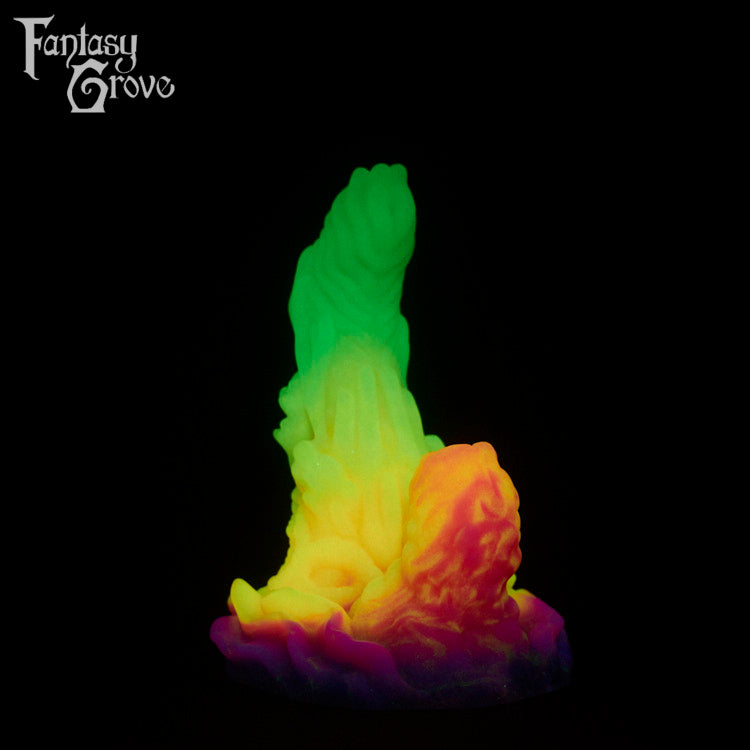 A fantasy sex toy on a black background with the Fantasy Grove logo in the upper left corner 
