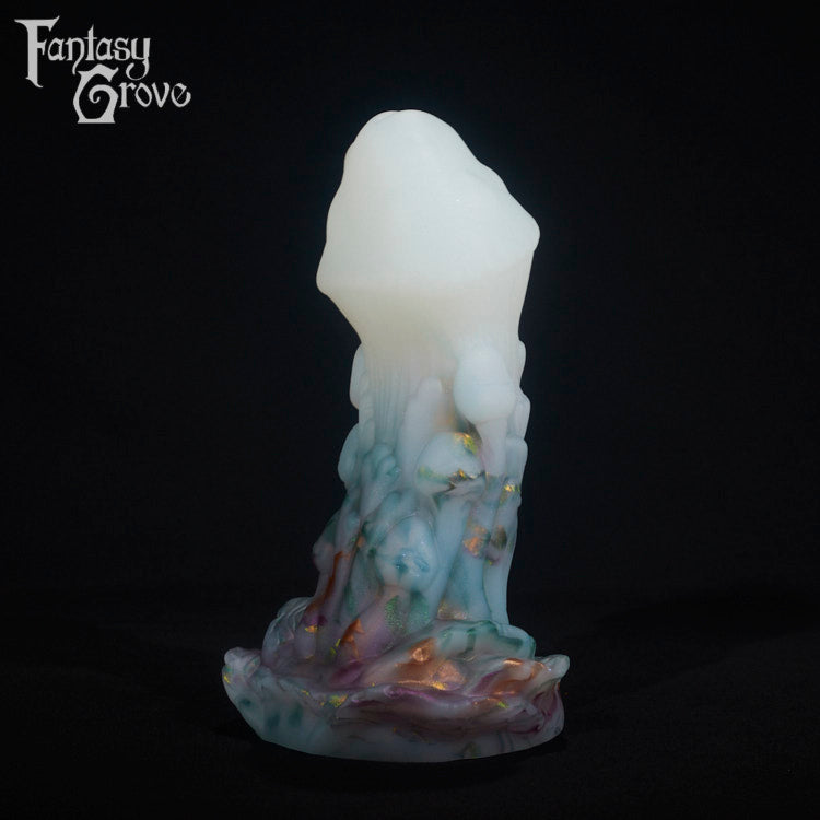 A fantasy sex toy on a black background with the Fantasy Grove logo in the upper left corner