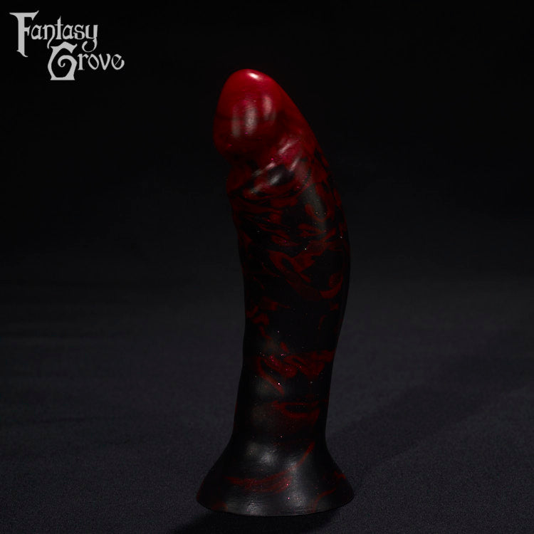 A Fantasy Grove sex toy on a black background with a logo in the upper left corner