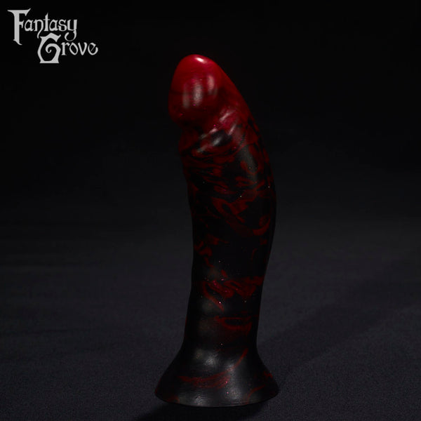 A Fantasy Grove sex toy on a black background with a logo in the upper left corner