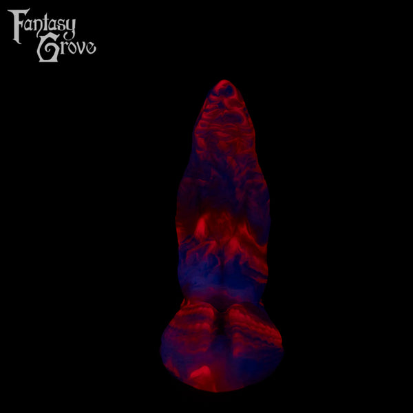 A fantasy sex toy on a black background with the Fantasy Grove logo in the upper left corner
