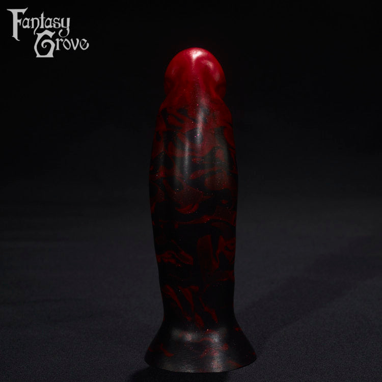 A Fantasy Grove sex toy on a black background with a logo in the upper left corner